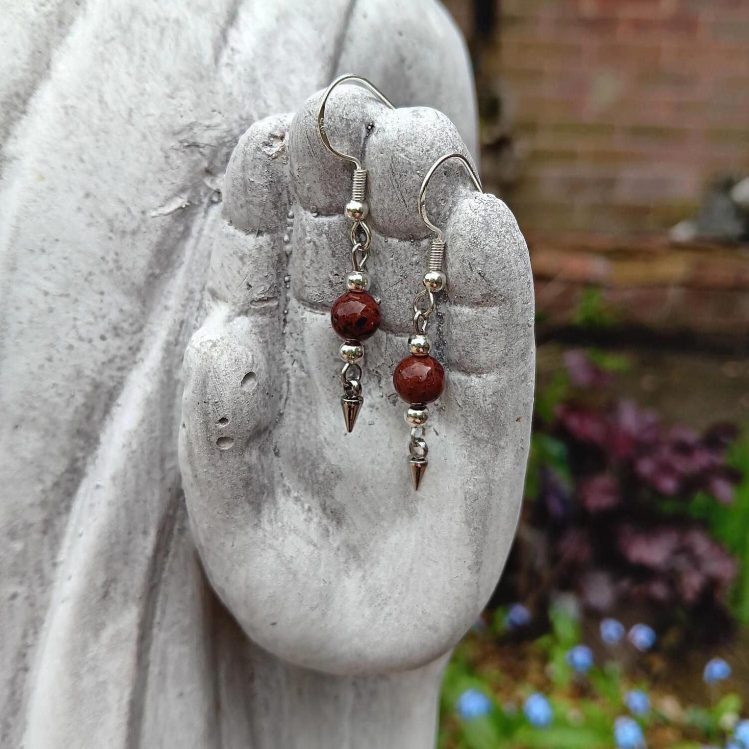 Mahogany Obsidian Earrings - Sheilding