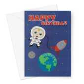 Happy Birthday Card - Space Man Astronaut Children's - A5 Greetings Card