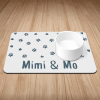 Personalised Simple Paw & Heart Print Puppy/Dog Bowl Mat