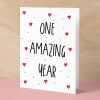 1 Year Anniversary Card For Wife or Husband Anniversary Card for 1st Anniversary Card For Boyfriend or Girlfriend First Wedding Anniversary - Small (4x6) / Blank Message