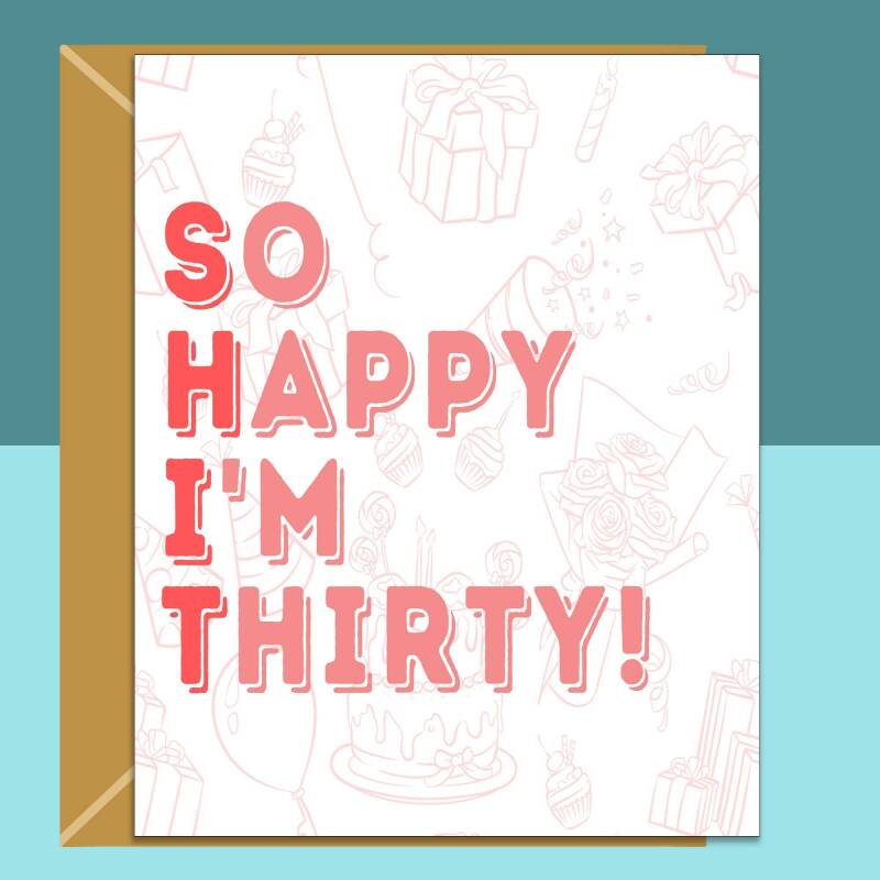 Funny 30th Birthday Card - Personalised - For Him or For Her - For someone turning 30 years old - Greetings Card - Large - Blank inside