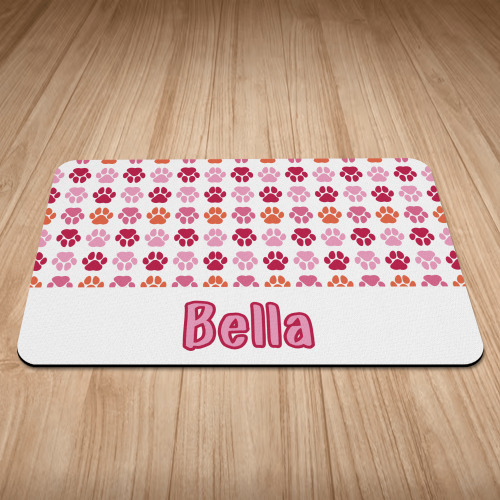 Personalised Puppy Love Funky Paws Print Puppy/Dog Bowl Mat