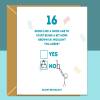 Funny 16th Birthday Card - For Him or For Her - Can be personalised - for a friend, colleague, brother, or sister turning 16 years old - Blank inside - Regular - Glossy