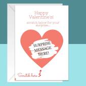 Happy Valentine's - Scratch and Reveal Customisable Card - For Him or For Her