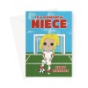 Cute Football Card For A Wonderful Niece - A5 Portrait - 1 Card