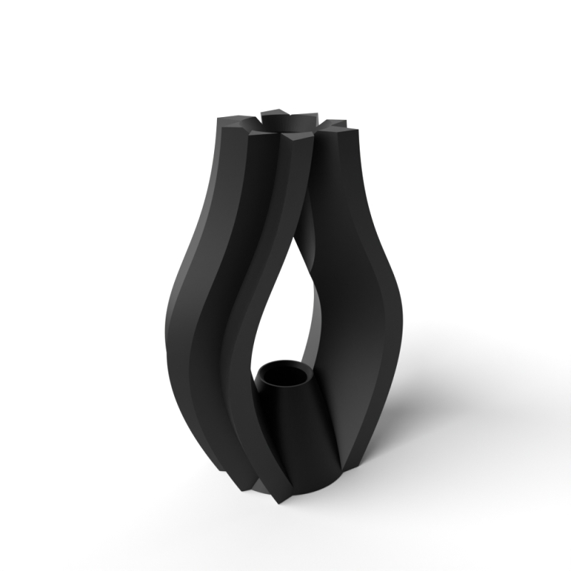 The Krono Vase, Modern and Unique Home Decor for Dried and Preserved Flower Arrangement - Black - Large