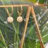 Real Pearl Hoop Earrings - Silver