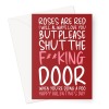 Roses Are Red Poem Valentine's Day Card - Toilet Humour - A5 Portrait - 1 Card