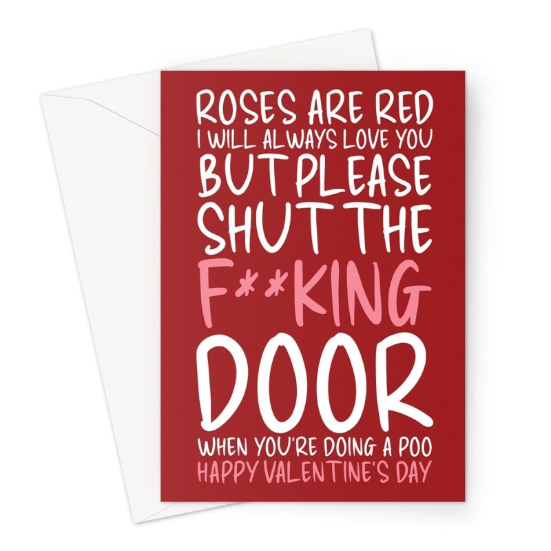 Roses Are Red Poem Valentine's Day Card - Toilet Humour - A5 Portrait - 1 Card