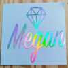 Custom Diamond Name Stickers in Holographic Vinyl - 1