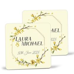 Wedding favour Coasters for guests, Custom wooden coasters