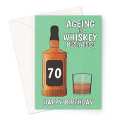 Happy 70th Birthday Card For Him - Whiskey