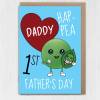 Hap-Pea 1st Father’s Day Daddy cute, funny pea First Father’s Day, Dad, papa card from baby, child, newborn son or daughter (Size A6/A5/A4) - A6: Single card