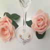 Personalised heart glass charm,Heart wine glass charm gift,Wedding favour - No bag