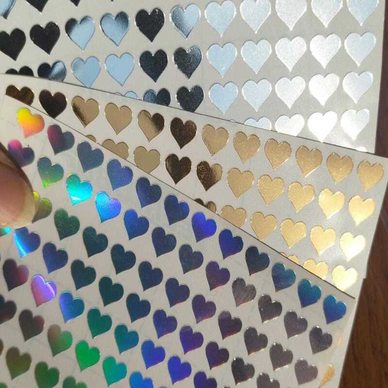 Gold, Silver or Holographic Heart Stickers 100 in a set 1cm and 8mm - 1 - Gold