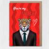 You're my vibe Jaguar animal in clothes birthday card for boyfriend, husband, wife, girlfriend, friend (Animalyser) Size A6/A5/A4/Square - A6: Single card
