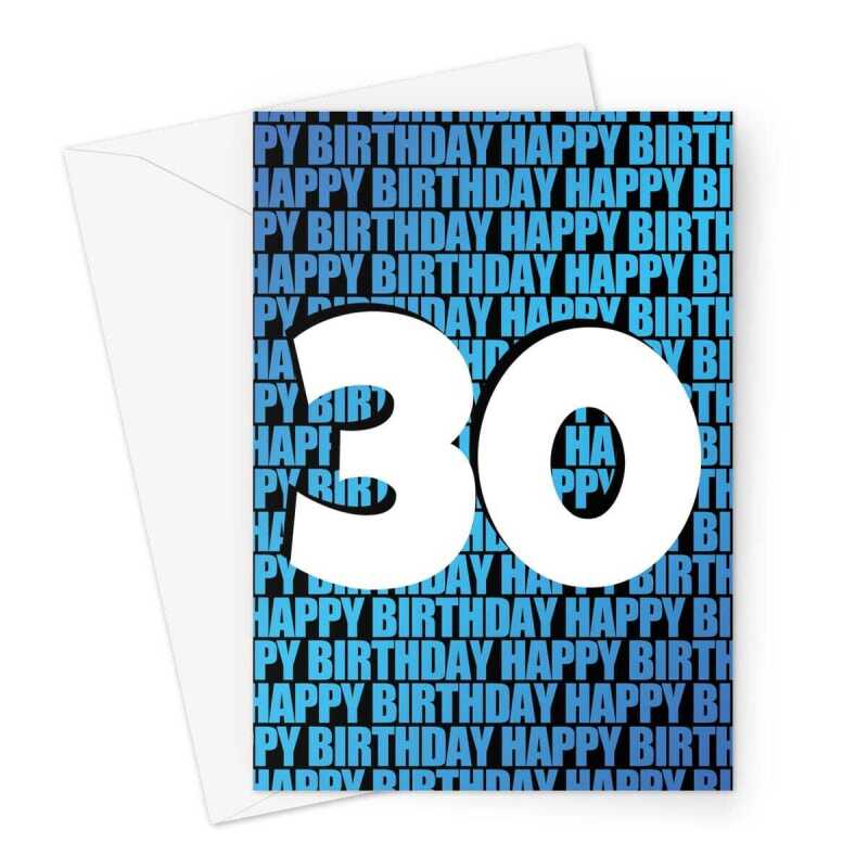 Happy 30th Birthday Card | Birthday Wishes For Him - A5 Portrait - 1 Card