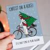 Christ on a Bike funny, rude, offensive, anti-religious, blasphemous Christmas, festive, holidays, Xmas card (Size A6/A5/A4/Square 6x6") - A6: Single card