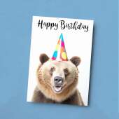 Birthday Card For Him or Her Fun Birthday Card of A Brown Bear Happy Birthday Card For Mum, Dad, Sister Brother