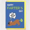 Happy Farter's Day funny Frenchie dog, pet farting Father's Day card for dad, father, papa, daddy (Size A6/A5/A4/Square 6x6") - A6: Single card