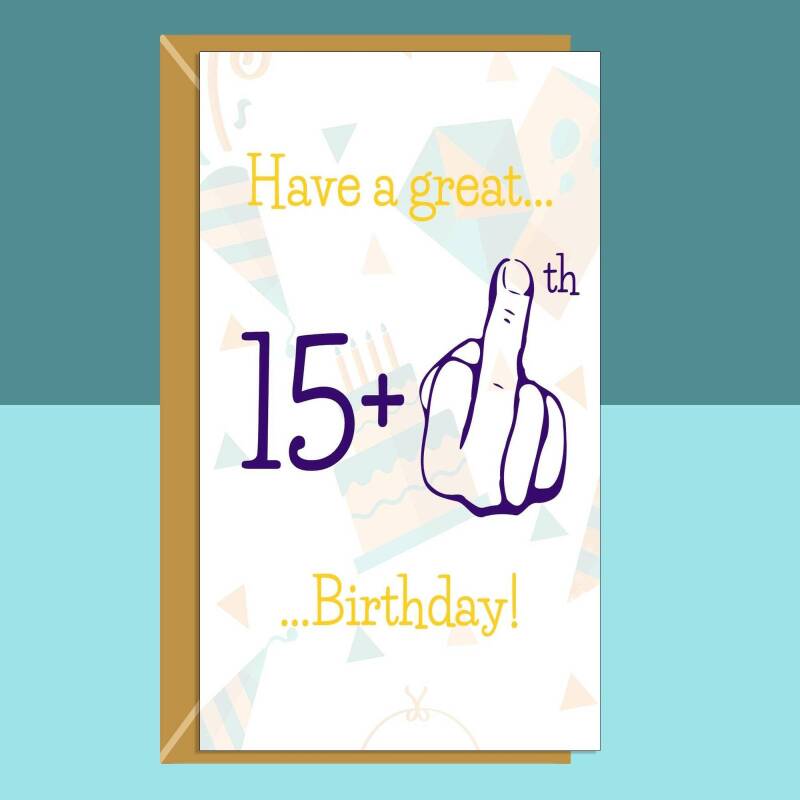 Funny 16th Birthday Card - For Him or For Her - Ideal for Brother, Sister, Cousin, Friend, Nephew or Niece - Can be personalised - 16 years - Blank inside - Large