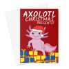 Merry Christmas Card - Funny Axolotl Presents - A5 Greeting Card - A5 Portrait - 1 Card