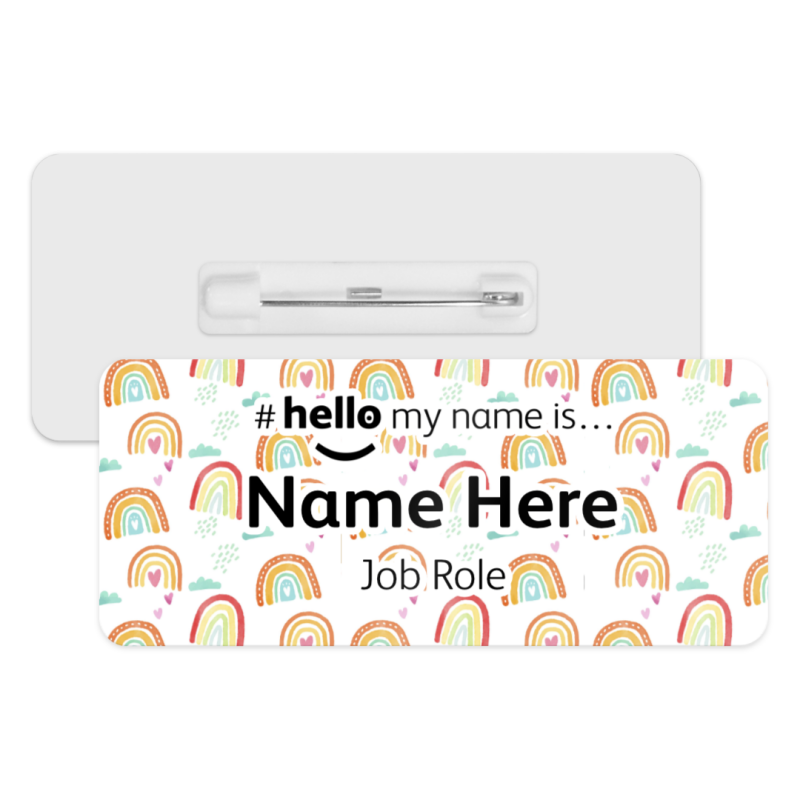 #hello my name is... Name Badge - Sweet Rainbows & Rain Clouds