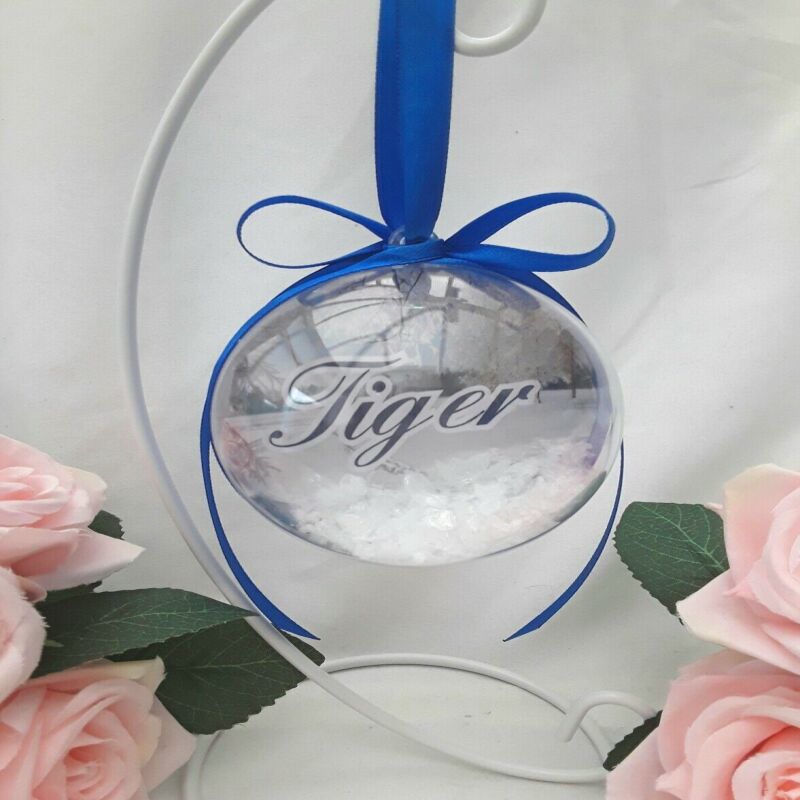 8 cm Beautiful Photo Bauble,Pet Bauble, Pet Christmas Ornament,Pet remembrance - Baby pink