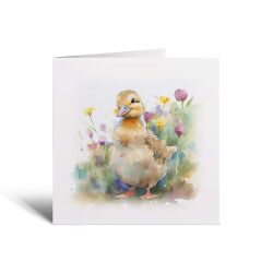 Notelet Card of a Duck For Anyone Any Occasion Card For Her or For Him Card For Birthday or Easter Card Thank You Card - Square (6x6) / Blank Message