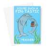 Thank You Card For Teacher - Funny Dolphin Pun -  A5 Greeting Card - A5 Portrait - 1 Card