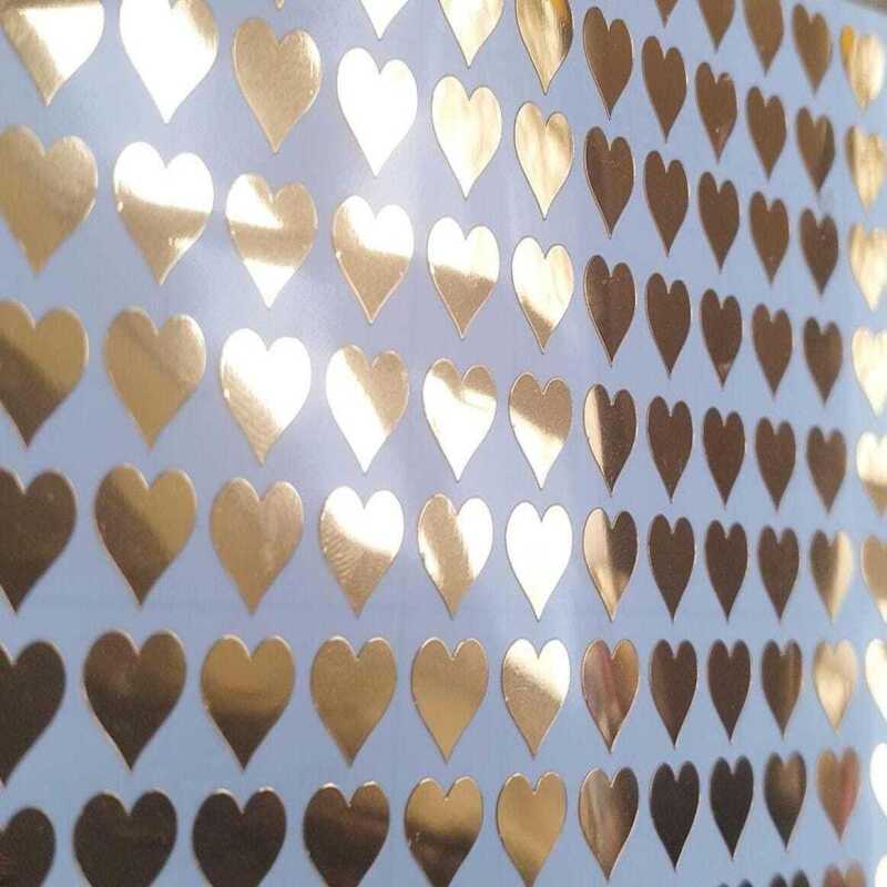 Gold, Silver or Holographic Heart Stickers 100 in a set 1cm and 8mm - 1 - Gold