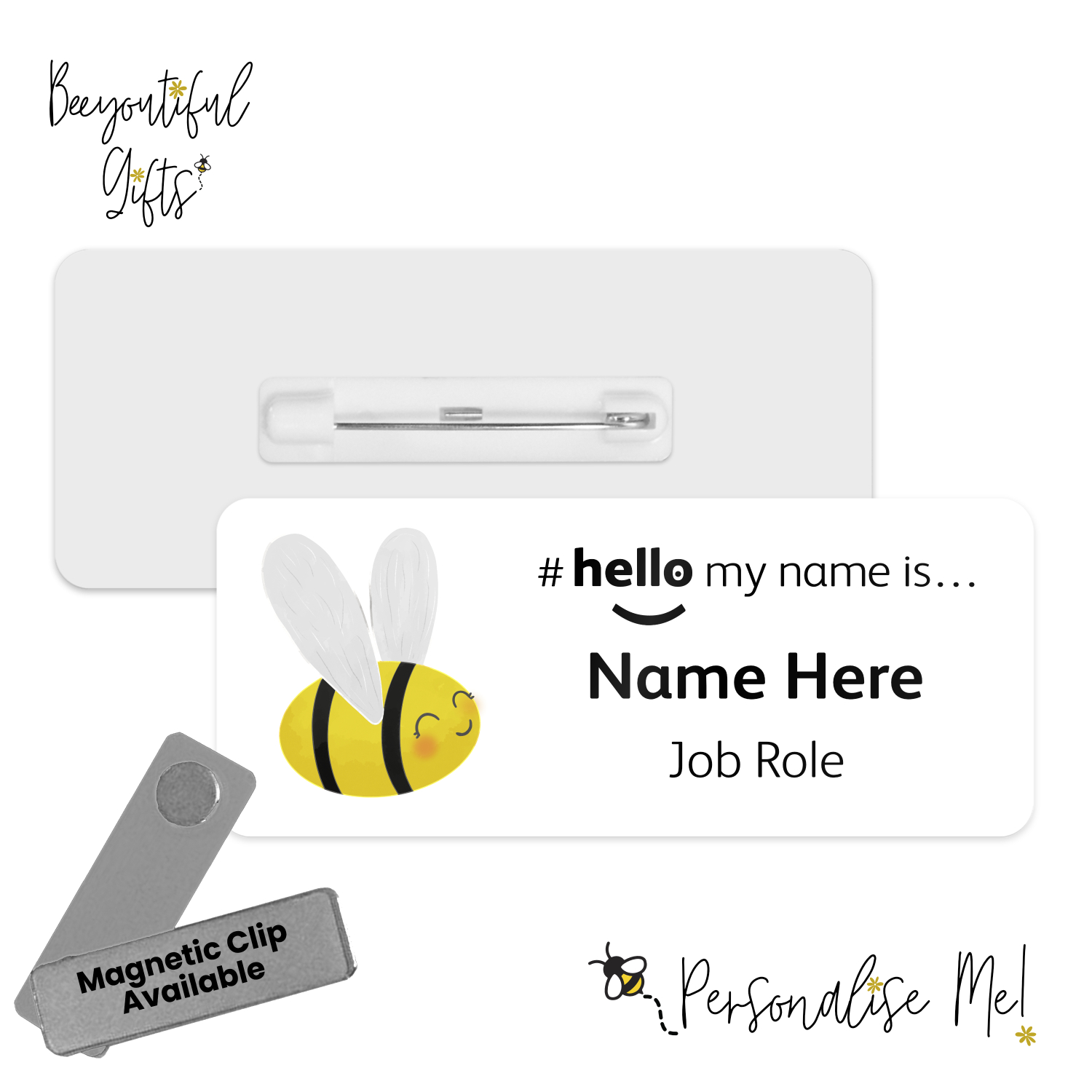 #hello my name is... Name Badge - Cute Bee