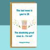 Funny 25th Birthday Card For Him or For Her on turning 25 years old - Personalised inside or blank - Ideal for friend, brother, sister, etc - Blank inside - Regular