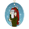 Cute Anime Girl & Cat Christmas Tree Decoration - Default Title