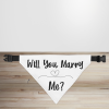 Will You Marry Me? Dog/Puppy Proposal Bandana - Small - 12x17cm (Strap: 25cm - 40cm)