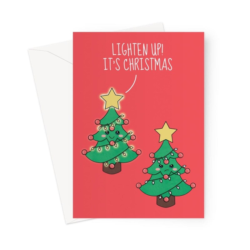 Funny Christmas Tree Card Pun Greeting Card - A5 Portrait - 1 Card