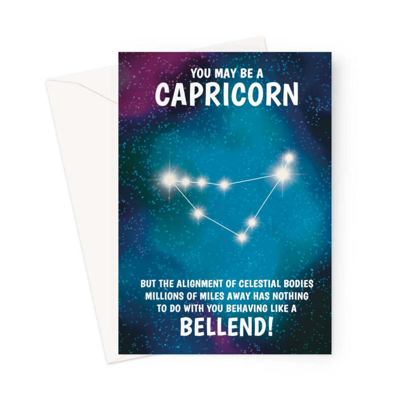 Capricorn Rude Star Sign Birthday Card - A5 Portrait - 1 Card