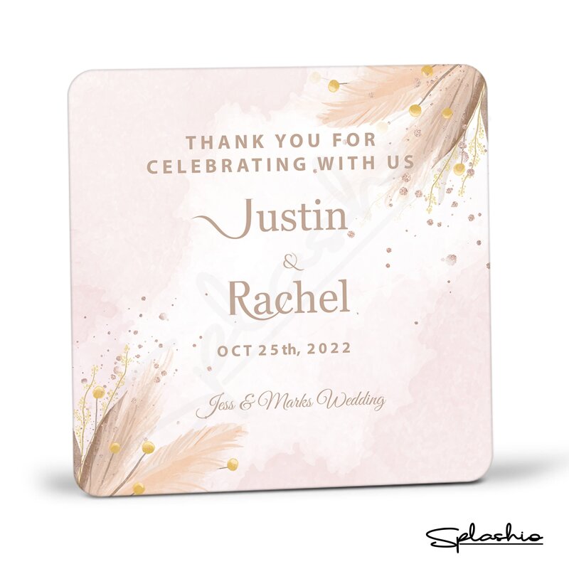 Wedding favor Coasters for guests, Custom wooden coasters, Personalised Wedding Table Coasters - Unique Wooden Favour Placecards for Guests - Single Sample - Yes