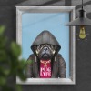 Pug dog in clothes, animal print, wall art - A5 - Glossy - Blue