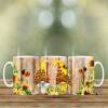 Sunflower/Bee Gnome mugs - mint green