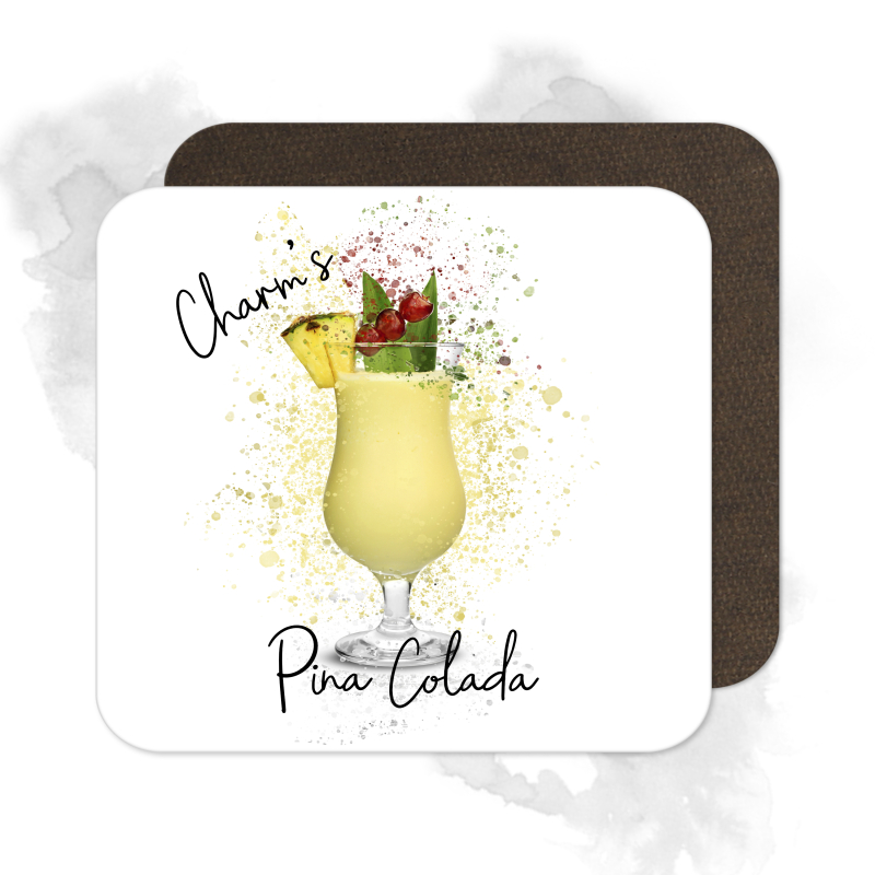 Personalised Pina Colada Coaster with Splash Effect