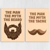 The man, the myth, the beard, tache, moustache funny Valentine's Day card for hairy male, boyfriend, husband (Size A6/A5/A4/Square 6x6") - A6: Single card - Beard