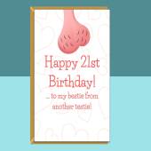 Funny Bestie 21st Birthday Card - Personalised Best Friend Card - Ideal rude card for your mate